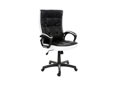Fauteuil de bureau design noir et blanc LORENZO