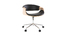 Fauteuil de bureau design noir et bois clair ARAMIS