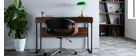 Fauteuil de bureau design noir et bois clair ARAMIS