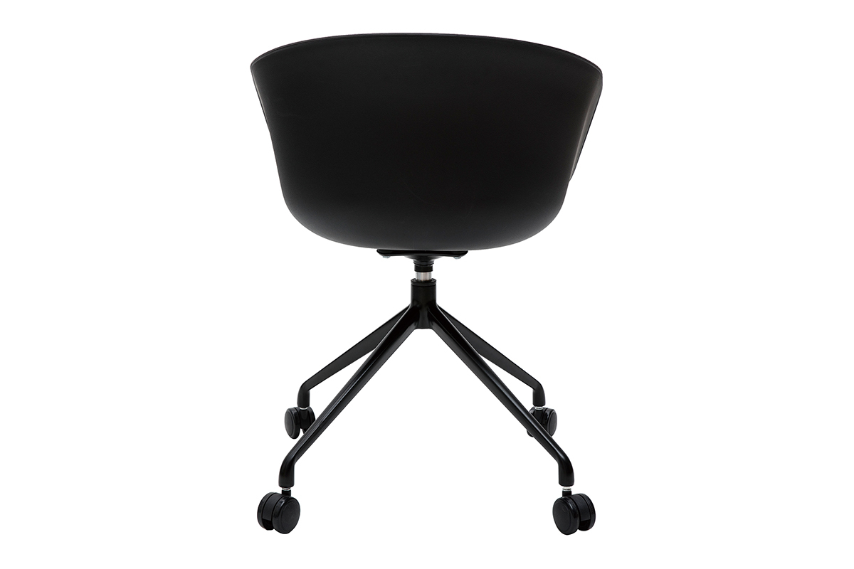 Fauteuil de bureau design noir et tissu gris fonc� SCAFO