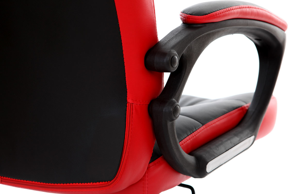 Fauteuil de bureau design rouge et noir LORENZO
