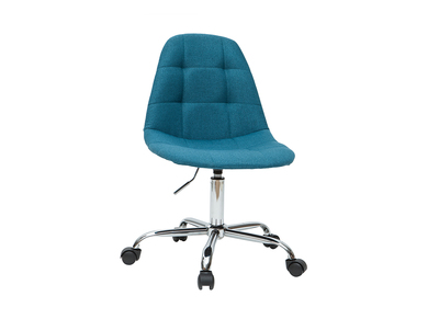 Fauteuil de bureau design tissu bleu p&eacute;trole COX