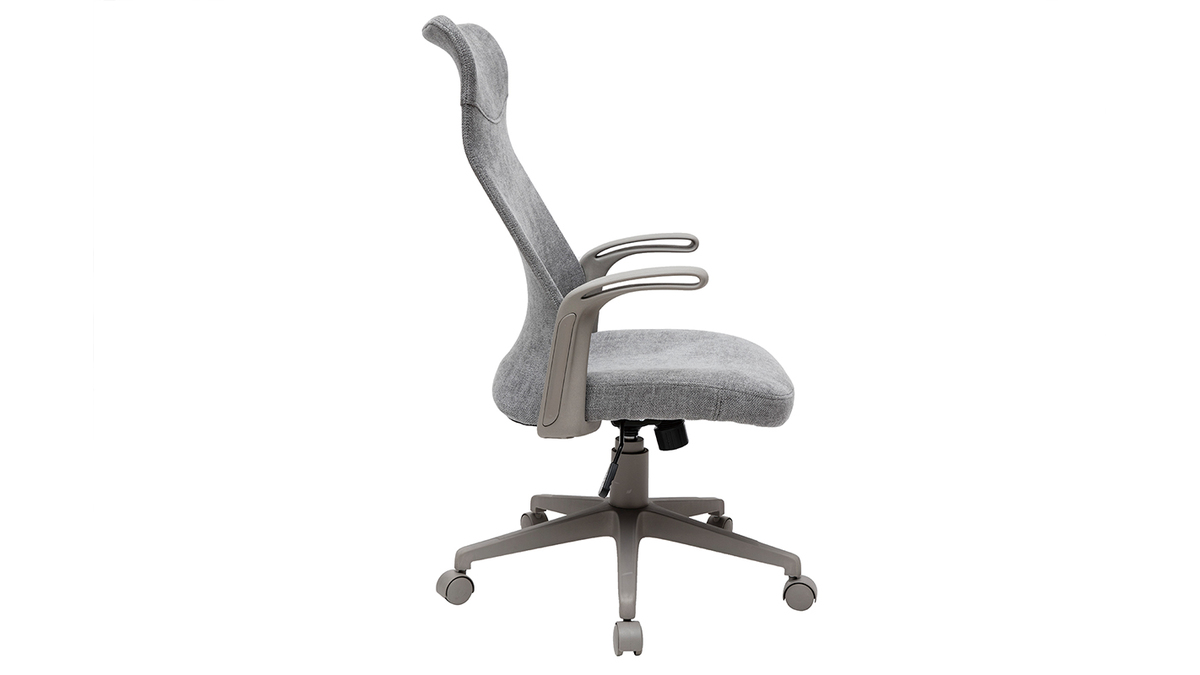 Fauteuil de bureau design tissu gris RISTER