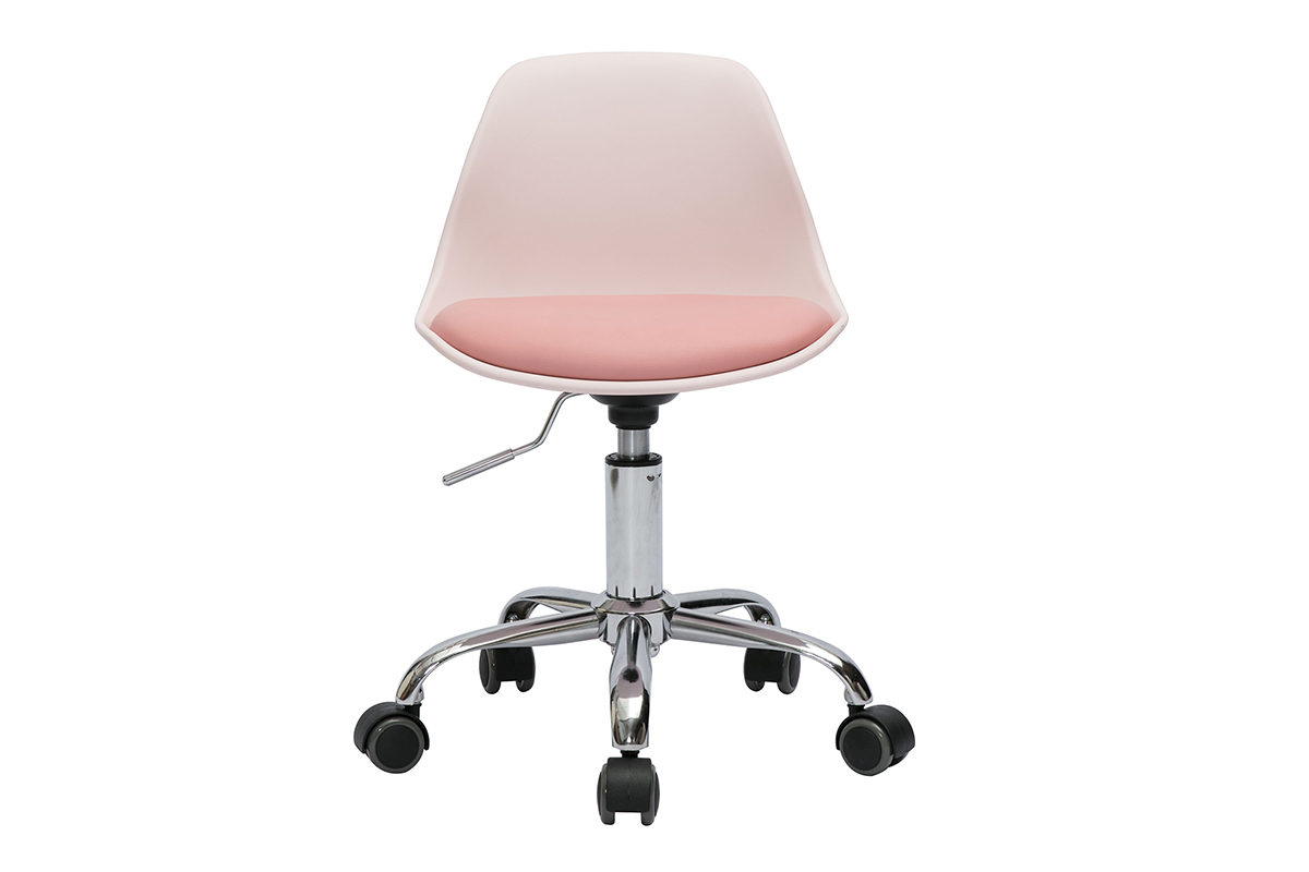 Fauteuil de bureau enfant  roulettes rose STEEVY