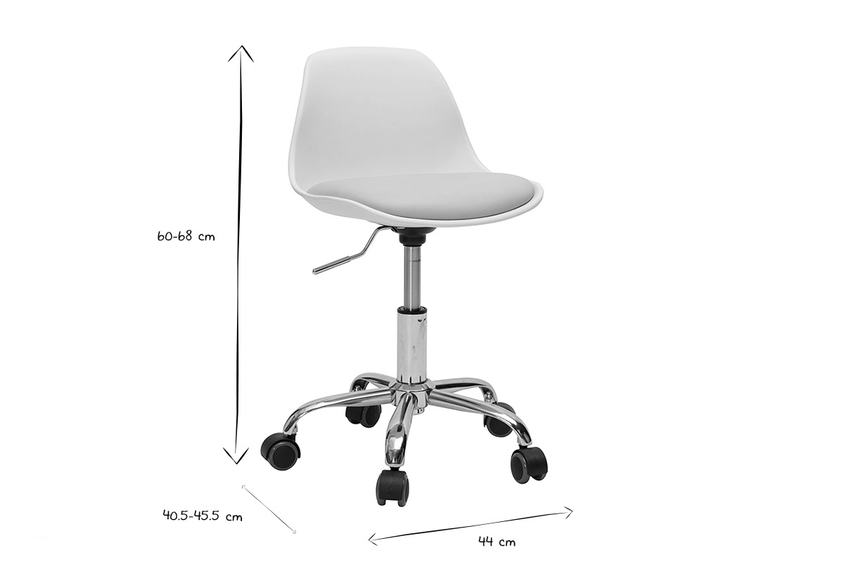Fauteuil de bureau enfant  roulettes rose STEEVY