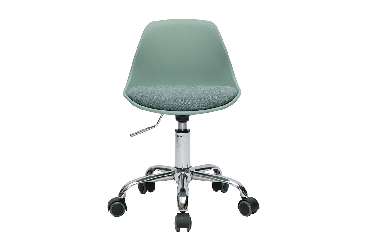 Fauteuil de bureau enfant  roulettes vert de gris STEEVY