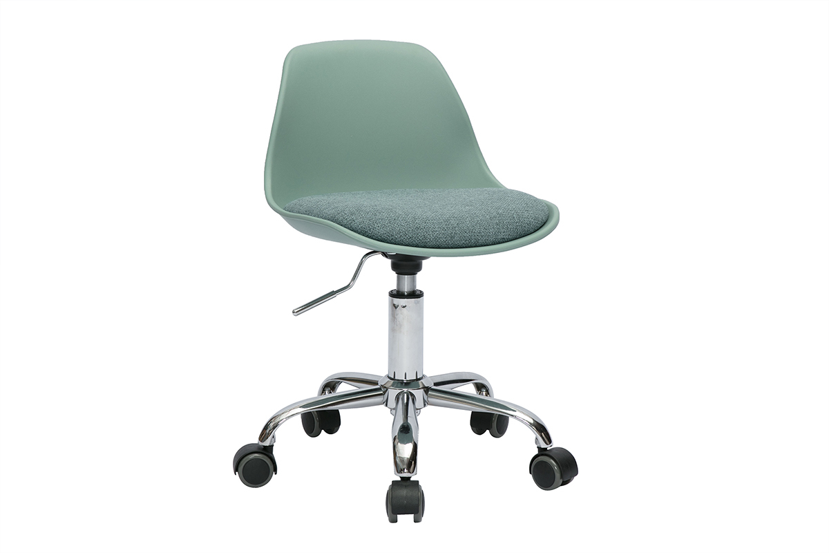 Fauteuil de bureau enfant  roulettes vert de gris STEEVY