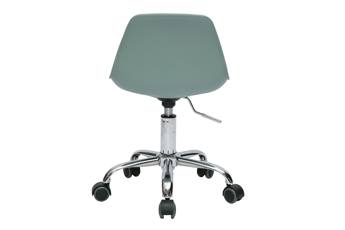 Fauteuil de bureau enfant  roulettes vert de gris STEEVY