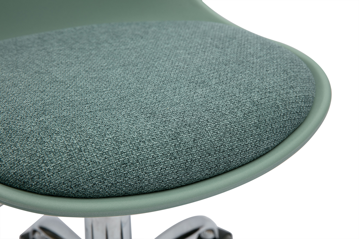 Fauteuil de bureau enfant  roulettes vert de gris STEEVY