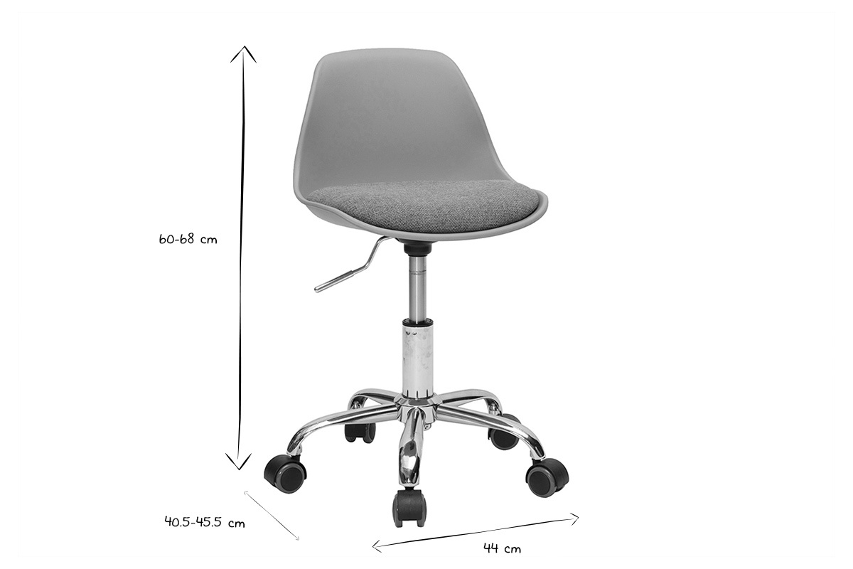 Fauteuil de bureau enfant  roulettes vert de gris STEEVY