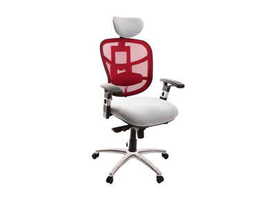 Fauteuil de bureau ergonomique bordeaux et blanc UP TO YOU