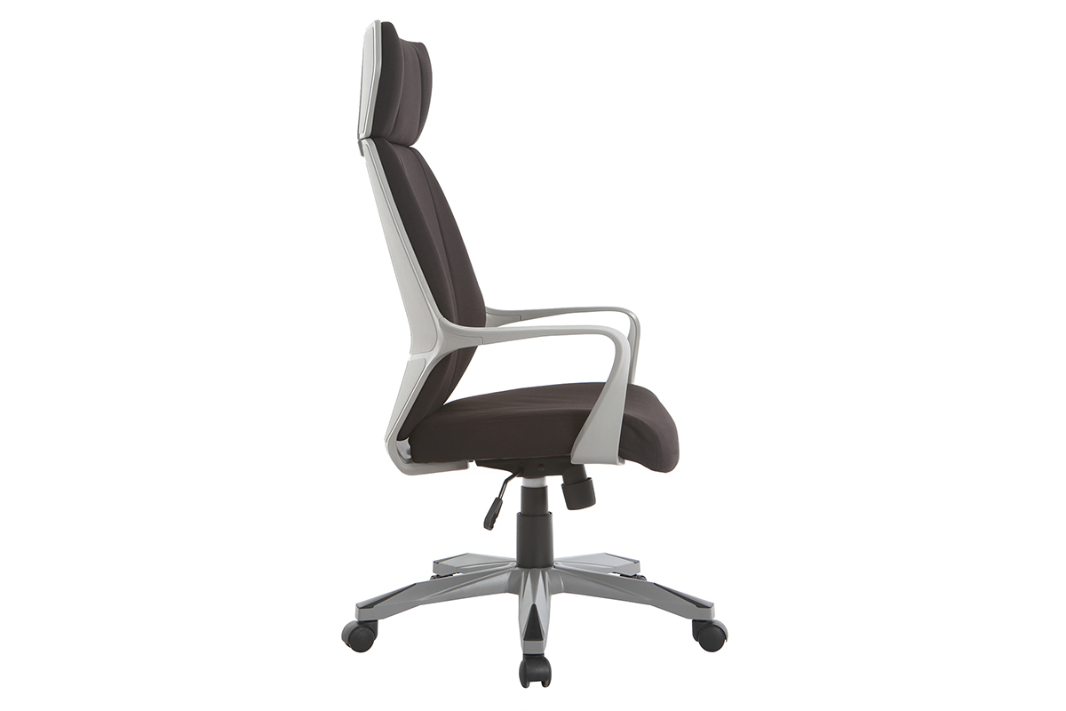 Fauteuil de bureau pivotant noir et gris POCUS