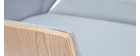 Fauteuil de direction design tissu gris et bois clair CURVED