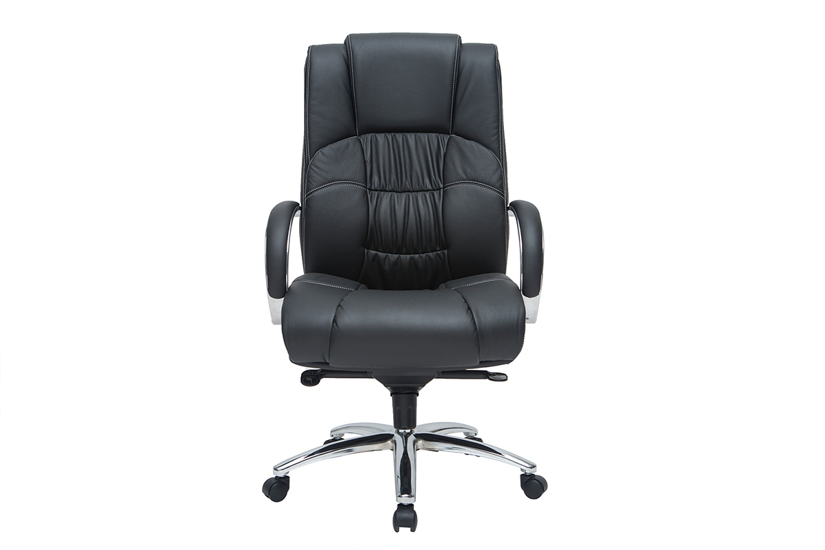 Fauteuil de direction en cuir noir DONATELLO - cuir de vache
