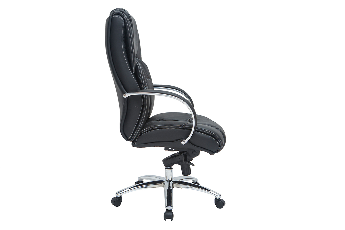 Fauteuil de direction en cuir noir DONATELLO - cuir de vache