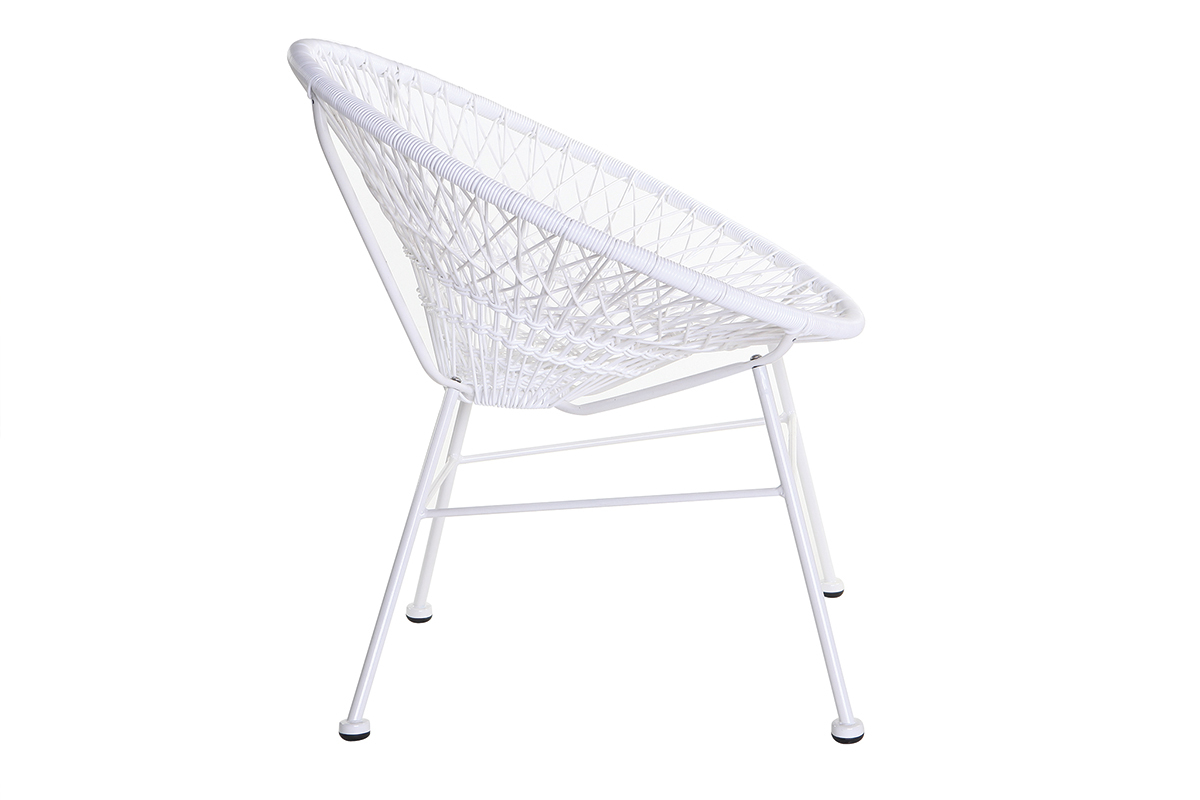 Fauteuil de jardin design en fils de r�sine blanc ARANGO