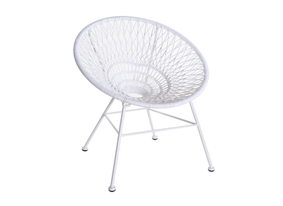 Fauteuil de jardin design en fils de r&eacute;sine blanc ARANGO