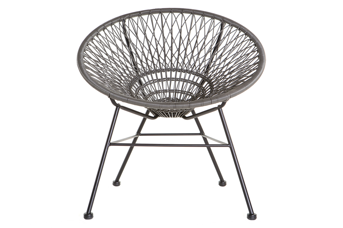 Fauteuil de jardin design en fils de r�sine gris ARANGO