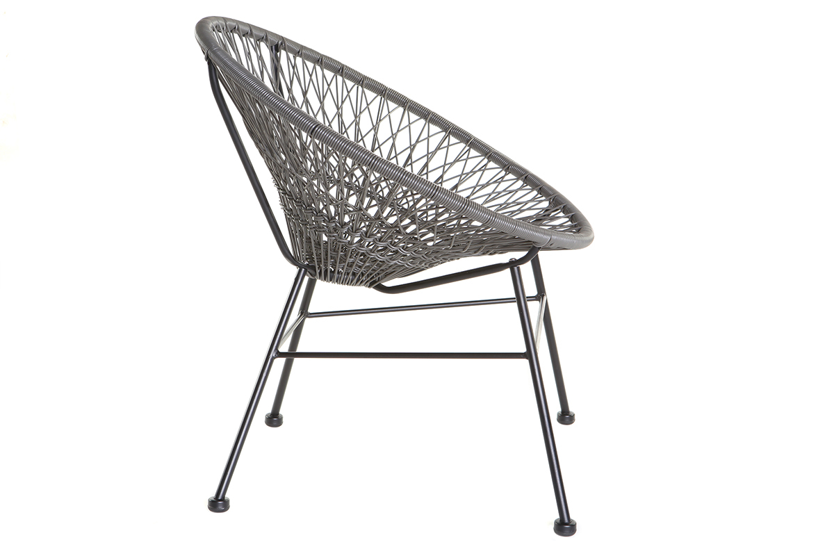 Fauteuil de jardin design en fils de r�sine gris ARANGO
