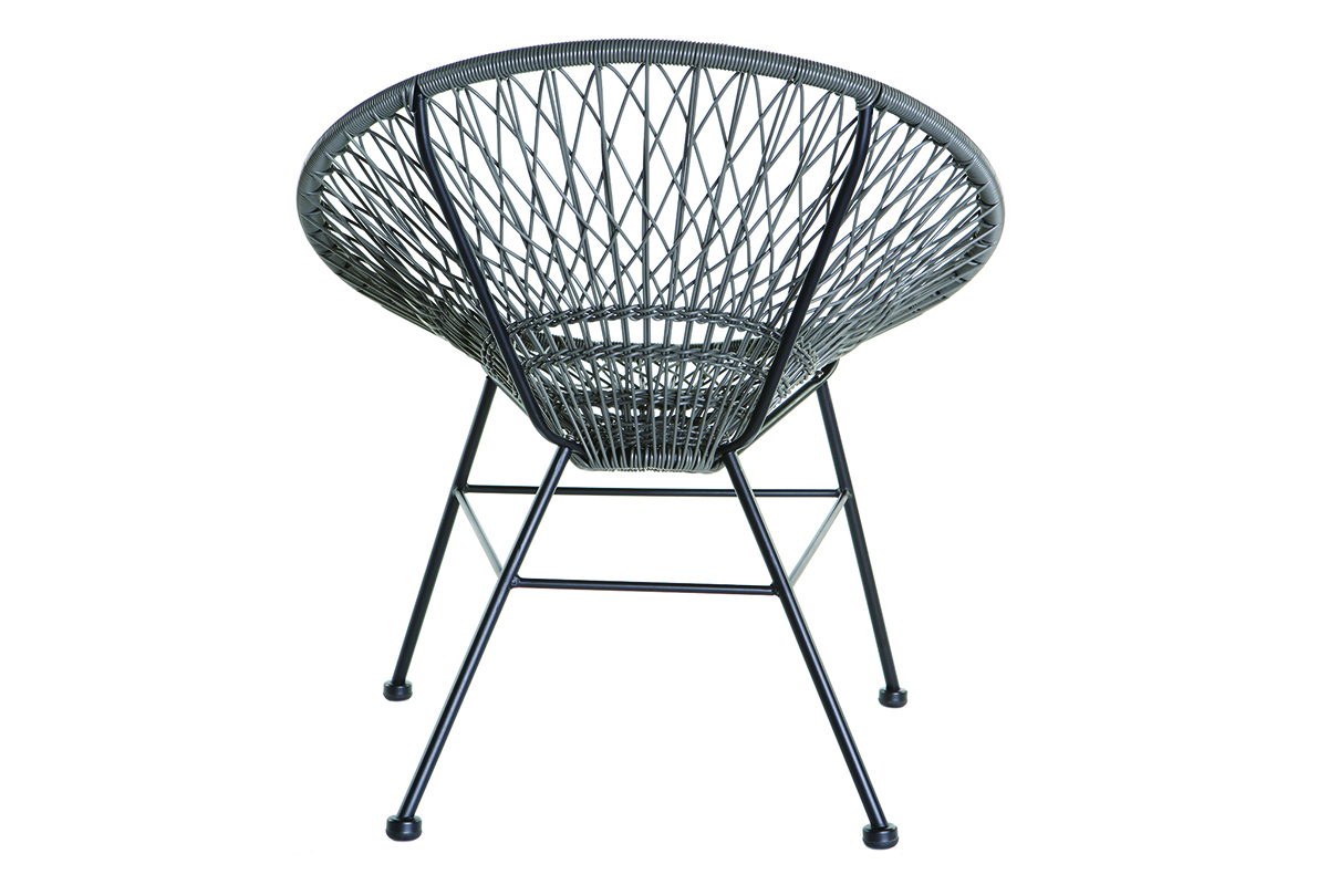 Fauteuil de jardin design en fils de r�sine gris ARANGO