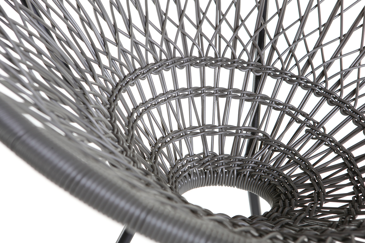 Fauteuil de jardin design en fils de r�sine gris ARANGO