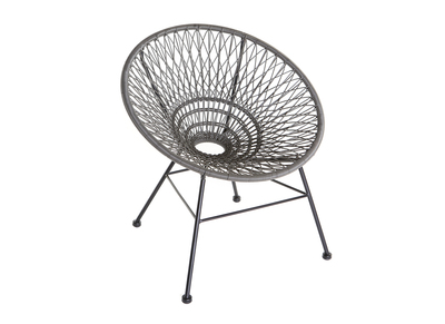 Fauteuil de jardin design en fils de r&eacute;sine gris ARANGO