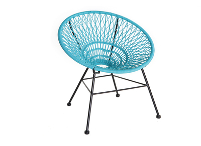 Fauteuil de jardin design en fils de r&eacute;sine turquoise ARANGO