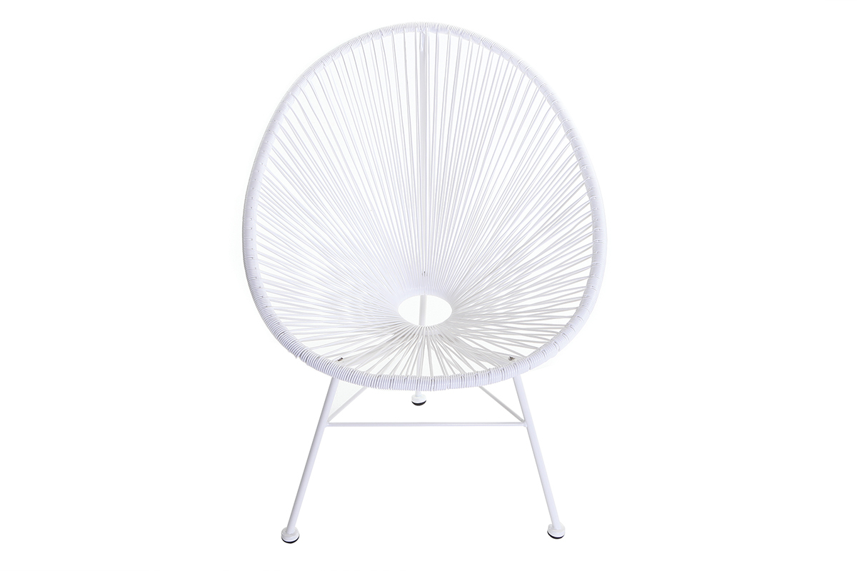 Fauteuil de jardin en fils de r�sine blanc BELLAVISTA