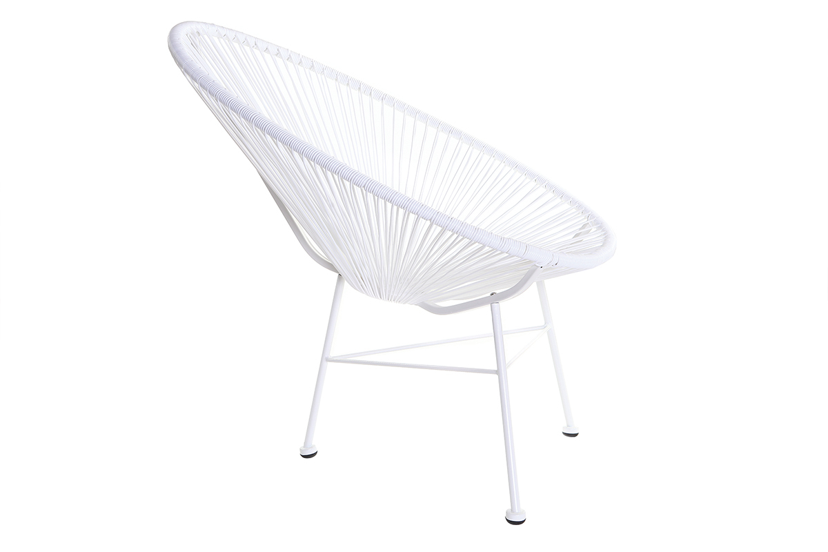 Fauteuil de jardin en fils de r�sine blanc BELLAVISTA