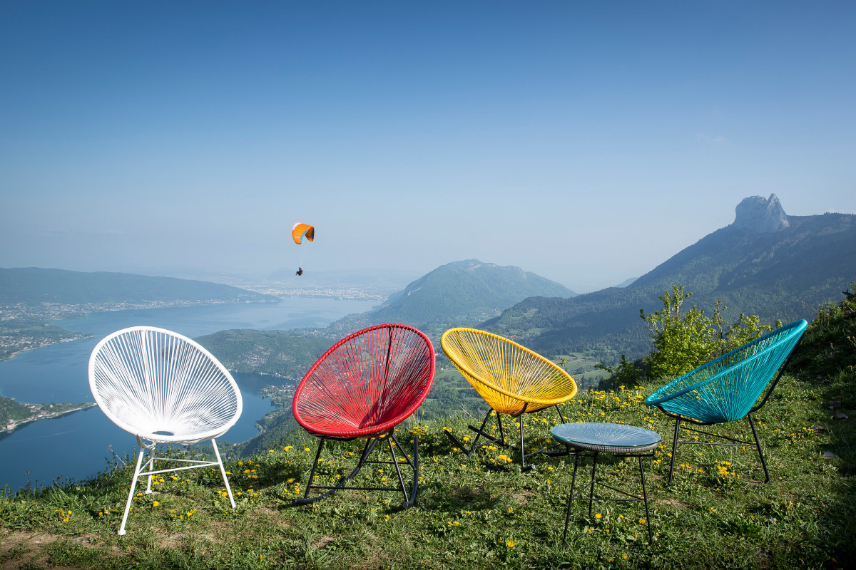 Fauteuil de jardin en fils de r�sine blanc BELLAVISTA