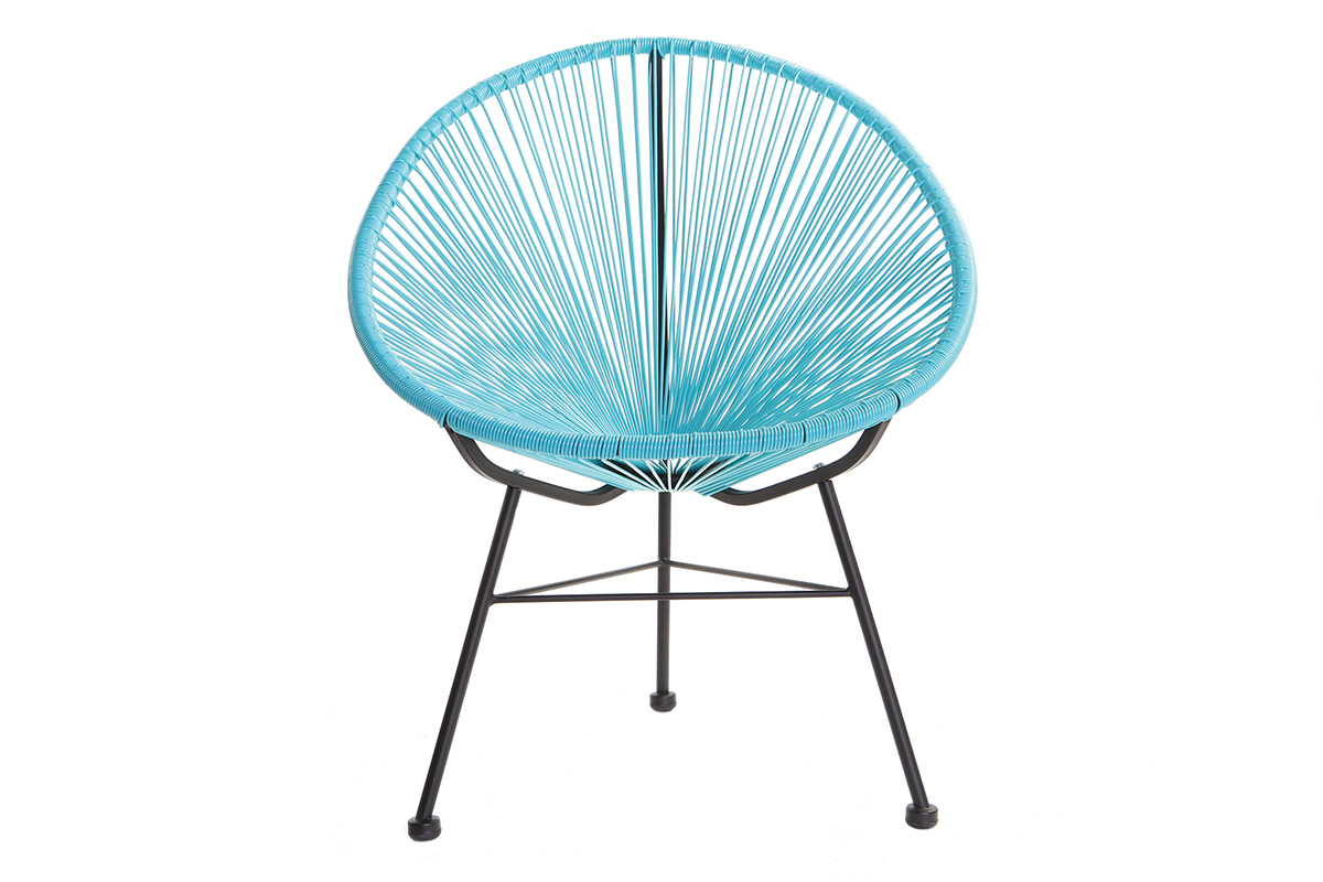 Fauteuil de jardin en fils de r�sine turquoise BELLAVISTA