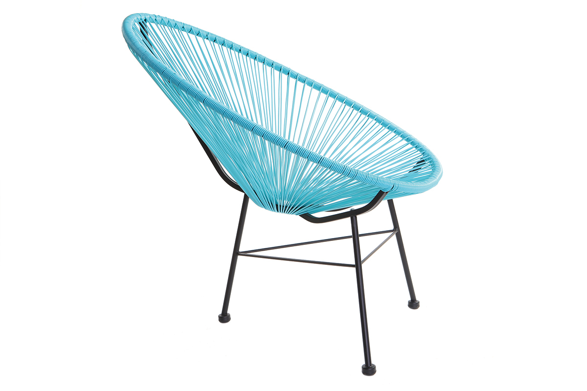 Fauteuil de jardin en fils de r�sine turquoise BELLAVISTA