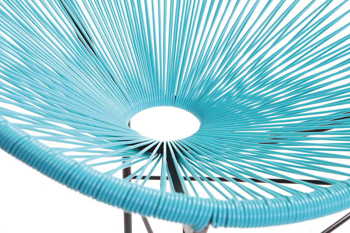 Fauteuil de jardin en fils de r�sine turquoise BELLAVISTA