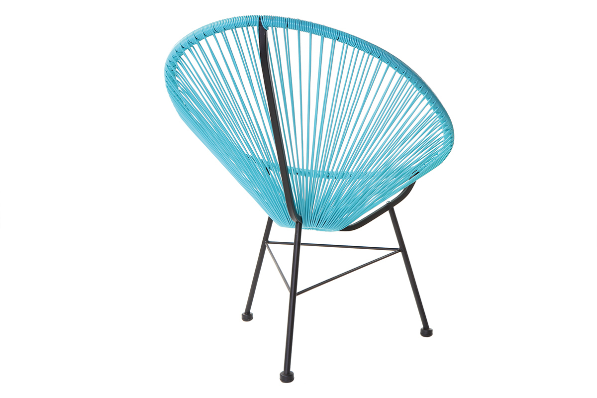 Fauteuil de jardin en fils de r�sine turquoise BELLAVISTA