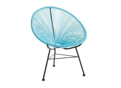 Fauteuil de jardin en fils de r&eacute;sine turquoise BELLAVISTA