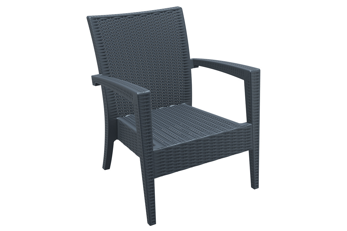 Fauteuil de jardin en rsine tresse gris SAMOA