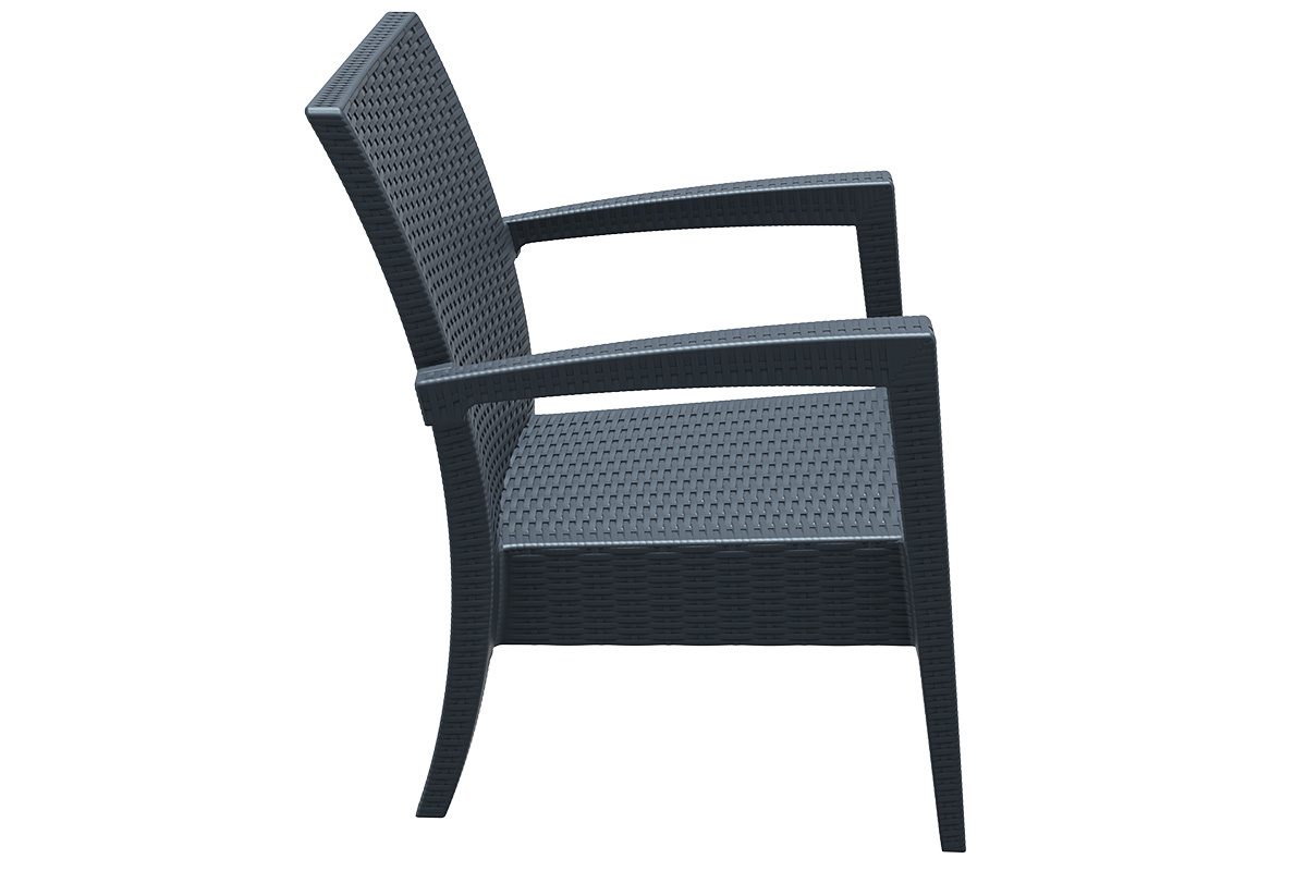 Fauteuil de jardin en rsine tresse gris SAMOA