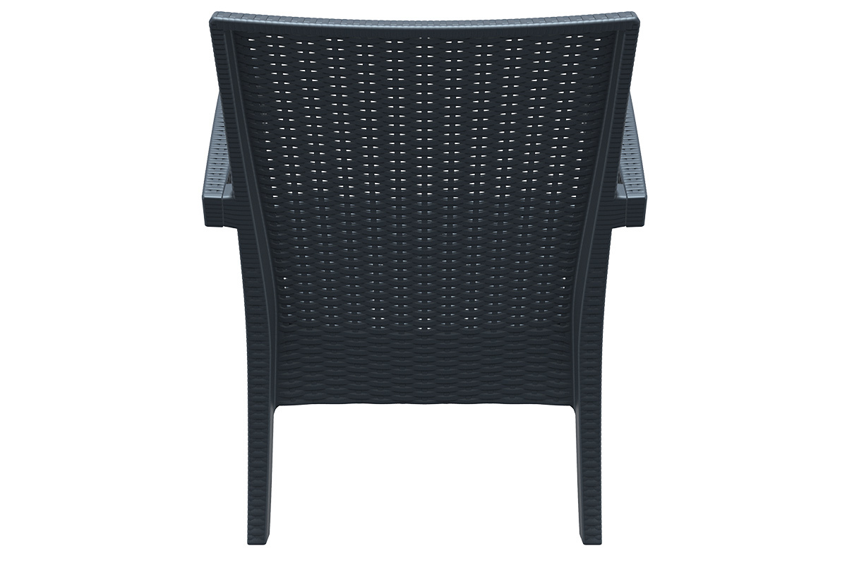 Fauteuil de jardin en rsine tresse gris SAMOA