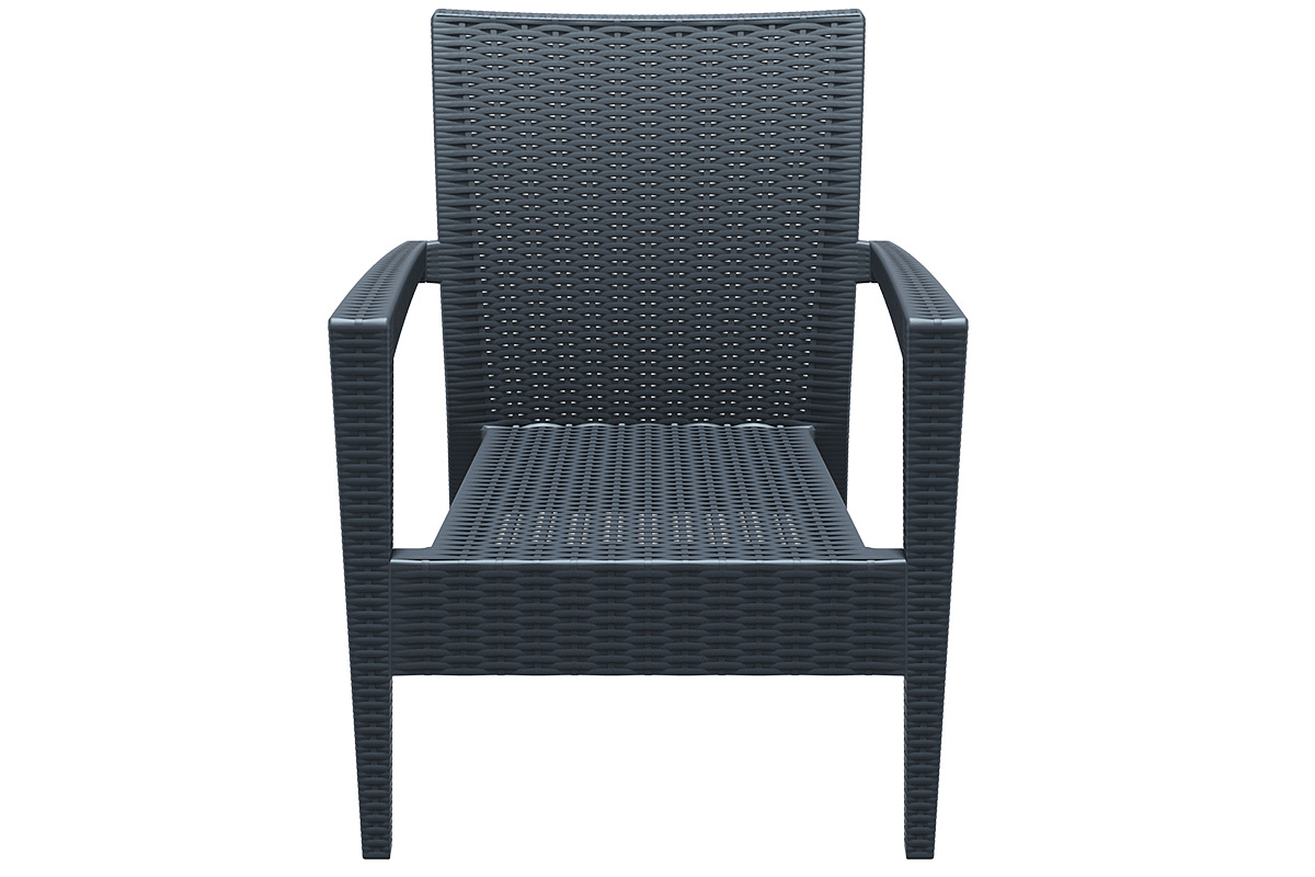 Fauteuil de jardin en rsine tresse gris SAMOA