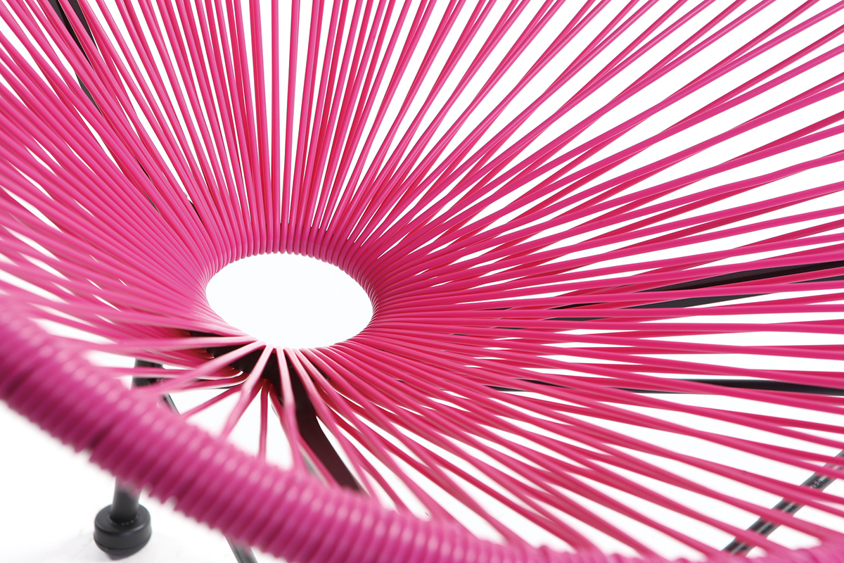 Fauteuil de jardin enfant en fils de r�sine rose BELLAVISTA