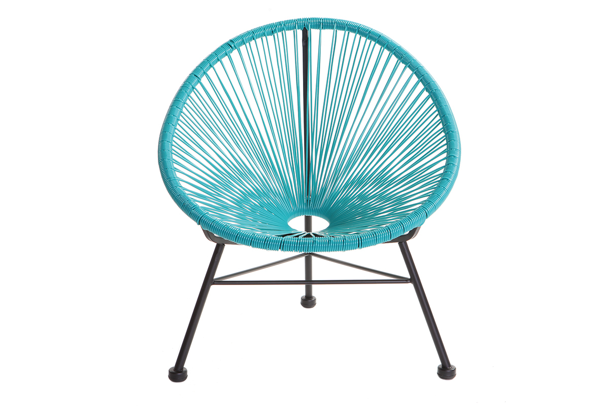 Fauteuil de jardin enfant en fils de r�sine turquoise BELLAVISTA