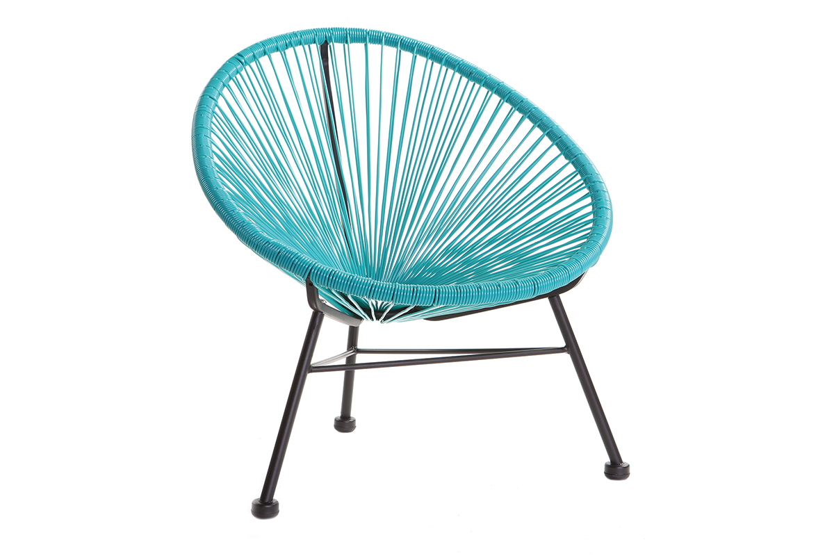 Fauteuil de jardin enfant en fils de r�sine turquoise BELLAVISTA