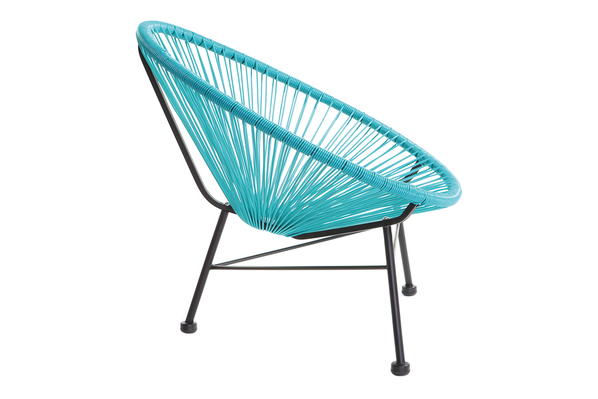 Fauteuil de jardin enfant en fils de r�sine turquoise BELLAVISTA