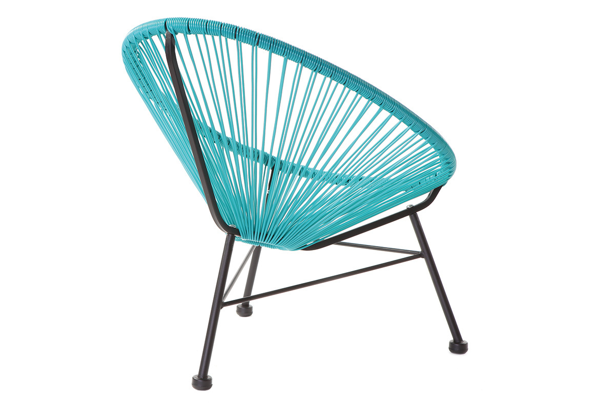 Fauteuil de jardin enfant en fils de r�sine turquoise BELLAVISTA