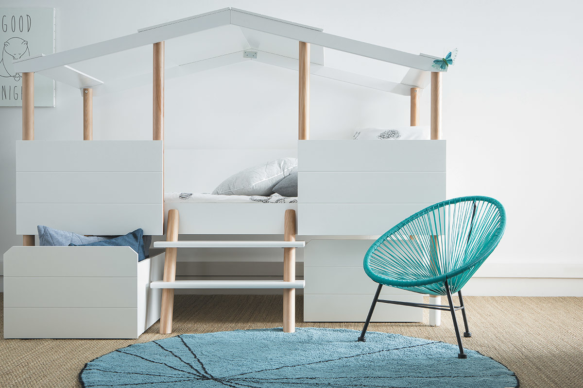 Fauteuil de jardin enfant en fils de r�sine turquoise BELLAVISTA