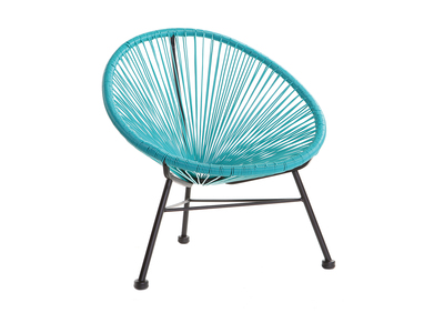 Fauteuil de jardin enfant en fils de r&eacute;sine turquoise BELLAVISTA