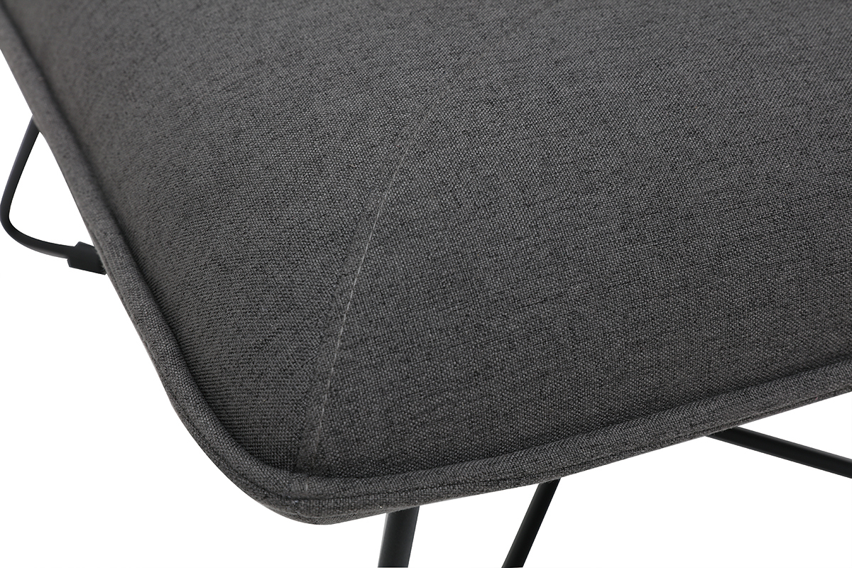 Fauteuil design avec repose pied tissu gris fonc� PHILO