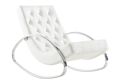 Fauteuil design blanc rocking chair CHESTY