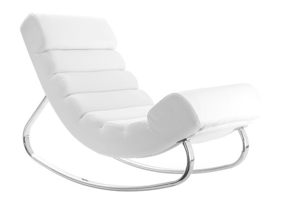 Fauteuil design blanc rocking chair TAYLOR