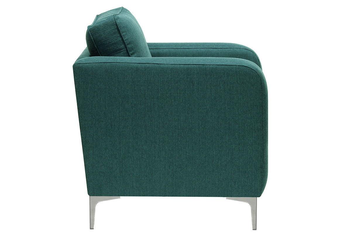 Fauteuil design bleu canard HARRY